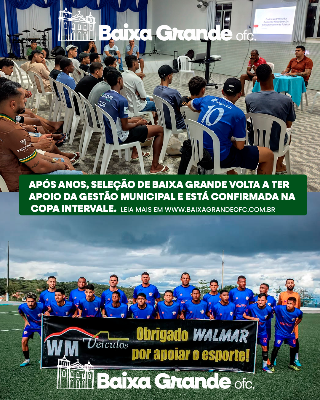 Após Anos, Seleção de Baixa Grande Volta a Ter Apoio da Gestão Municipal e Está Confirmada na Copa Intervale